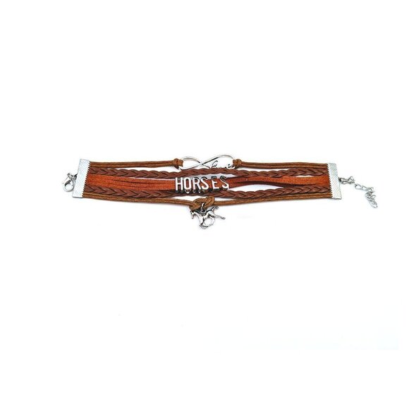Horses Multi Strand Leather Bracelet - Picture 3 of 4